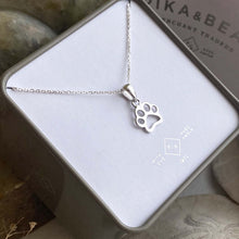 Load image into Gallery viewer, &quot;Paws&quot; Paw Print Pendant Necklace In Sterling Silver
