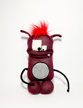 Load image into Gallery viewer, Handmade Stuf&#39;d Sock Monster Brown with Grey Patch fun hair
