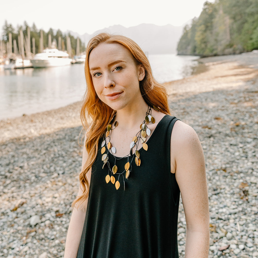 Beyond Threads: Pewter Vine Wrap Necklace