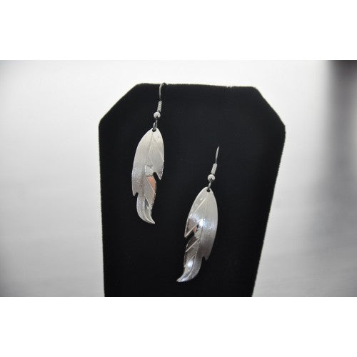 Silver Eagles Art: Large Sterling Silver Feather Earrings By Vincent Henson